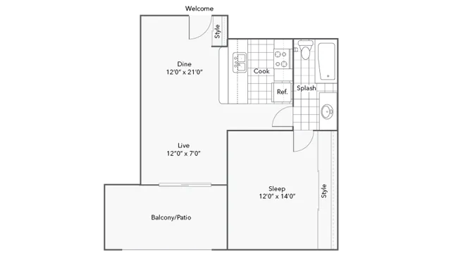 1BR x 1BA with West or East View