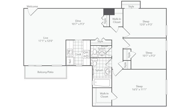 renew alexandria dover 3-bed floorplan