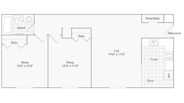 2 Bedroom Floor Plan