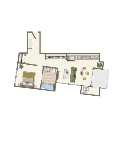 arrive seaside 1-bedroom plan A3