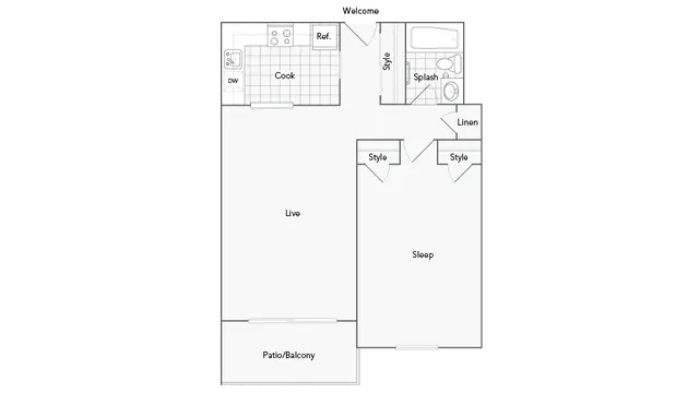 Ashworth 1-Bedroom Floorplan