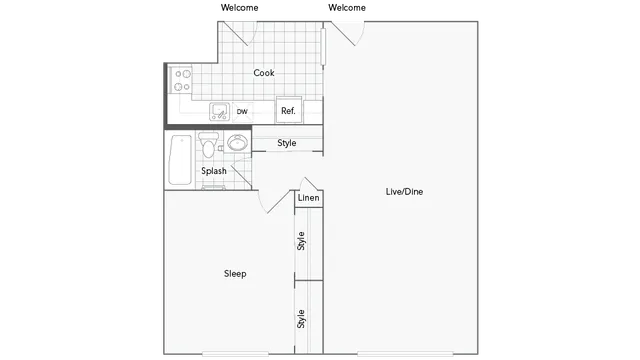 Anderson 1-Bedroom Floorplan