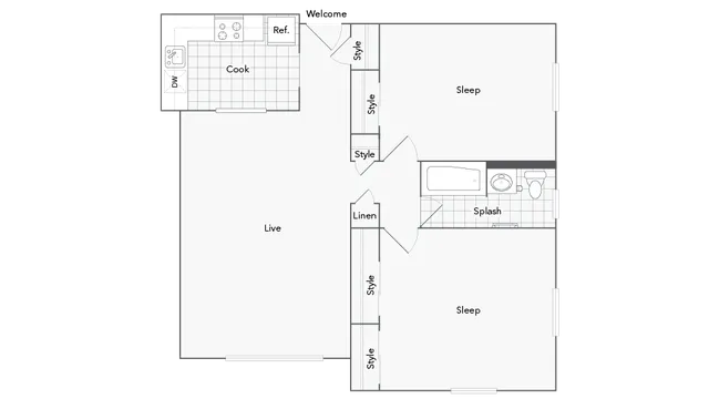 Brookhaven 2-Bedroom Floorplan