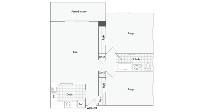 Bethesda 2-Bedroom Floorplan