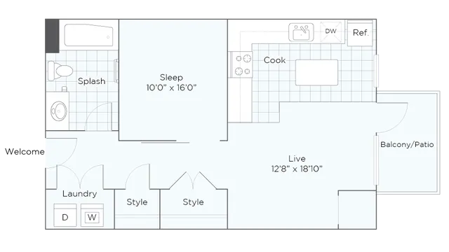 Nordhaus A1 1-Bed Floorplan