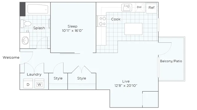 Nordhaus Plan A1.1 1-Bedroom