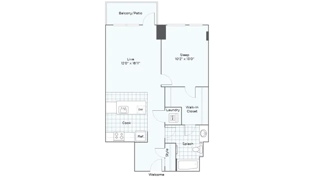 Nordhaus Plan A2T 1-Bedroom