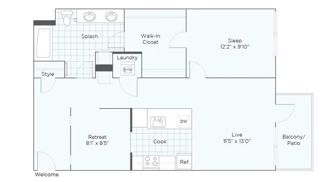 Nordhaus Plan A5T 1-Bedroom