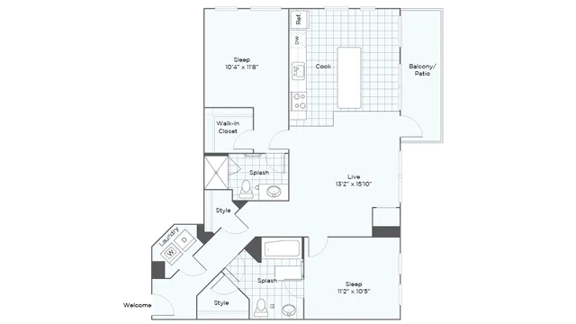 Nordhaus Plan B1T 2-Bedroom