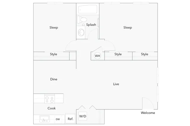 Berkley | 2-Bedroom Floorplan