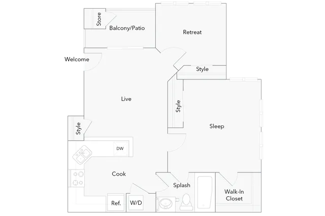 Brookside | 2-Bedroom Floorplan