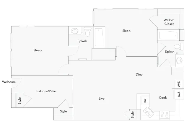 Camden | 2-Bedroom Floorplan