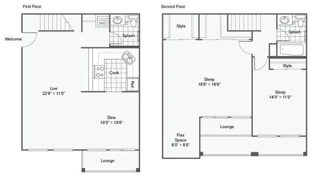B5 | 2-Bedroom Floorplan