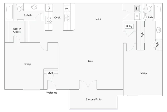 Chelsea | 2-Bedroom Floorplan
