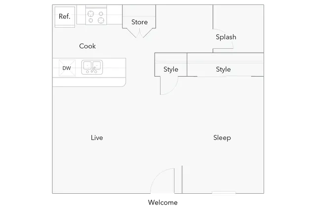 Fairfax | 1-Bedroom Floorplan
