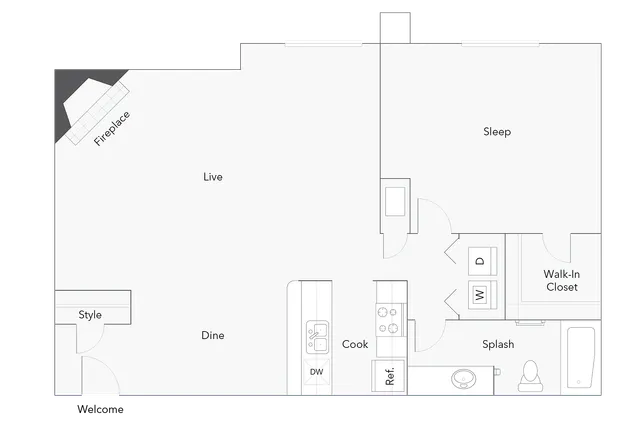 Apex | 1-Bedroom Floorplan