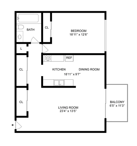 A3 | 1-Bedroom Floorplan