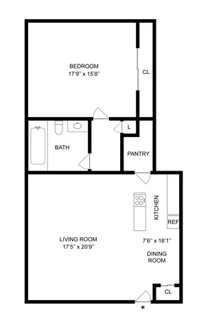 A2 | 1-Bedroom Floorplan