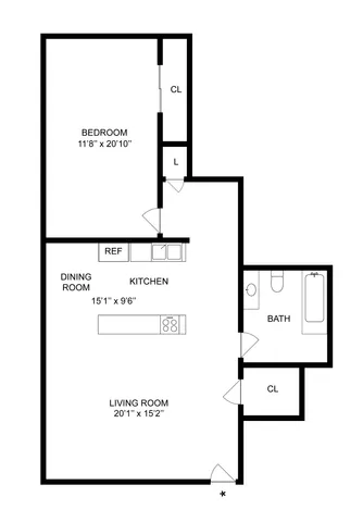 A3 | 1-Bedroom Floorplan