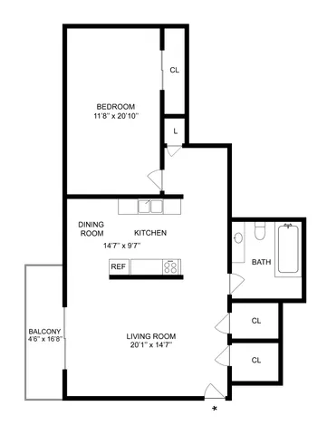 A4 | 1-Bedroom Floorplan