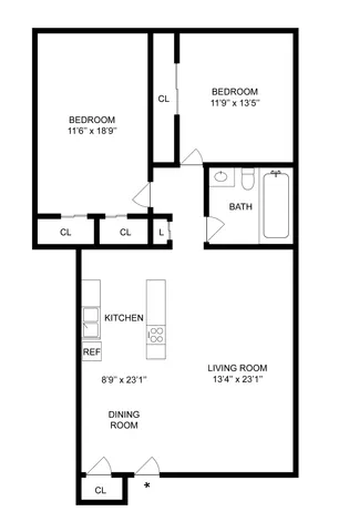 B1 | 2-Bedroom Floorplan