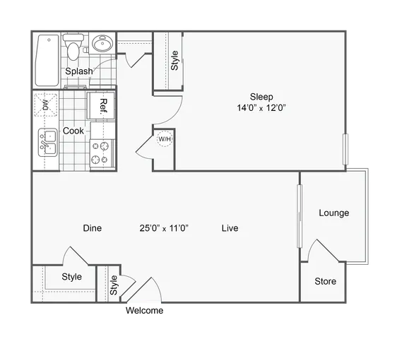 A1 | 1-Bedroom Floorplan