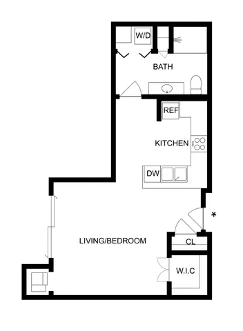 Silver Spring | Studio Floorplan