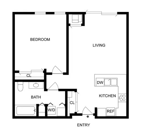 Michigan | 1-Bedroom Floorplan