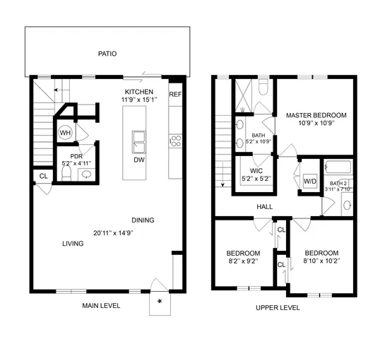 3 BR x 2.5 BA Townhome with Washer/Dryer