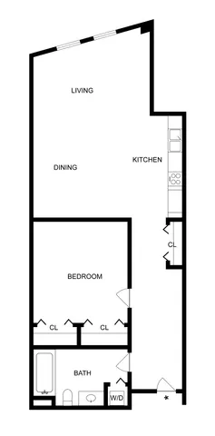 B3 | 1-Bedroom Floorplan