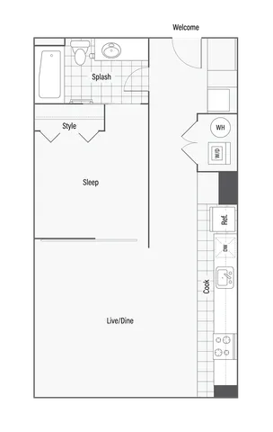 A | 1-Bedroom Floorplan