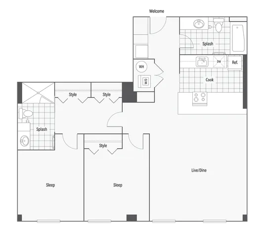 C | 2-Bedroom Floorplan