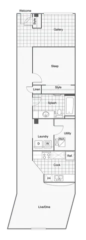 Farewell LURA | 1-Bedroom Floorplan