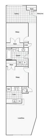 Broadway | 2-Bedroom Floorplan