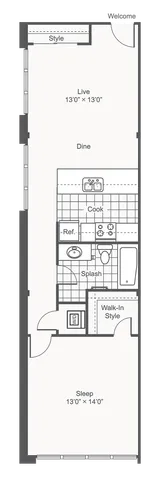Falcon | 1-Bedroom Floorplan