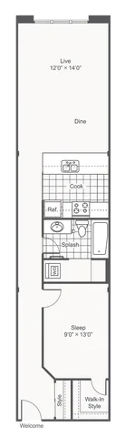 Moonstone | 1-Bedroom Floorplan