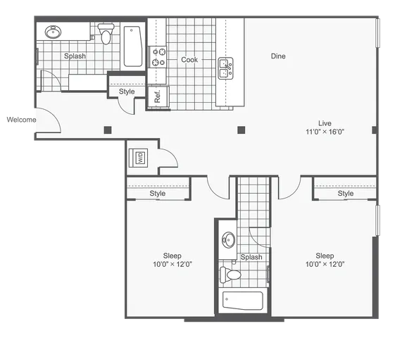 Starlight | 2-Bedroom Floorplan