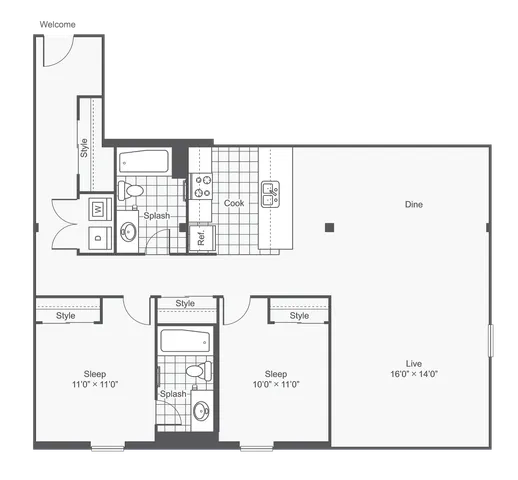 Vega | 2-Bedroom Floorplan