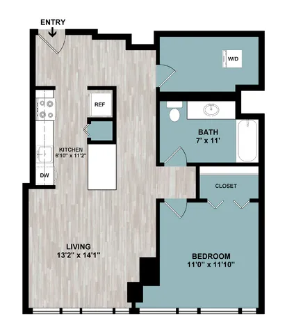 A6 | 1-Bedroom Floorplan