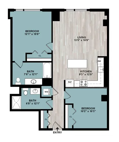 C | 2-Bedroom Floorplan