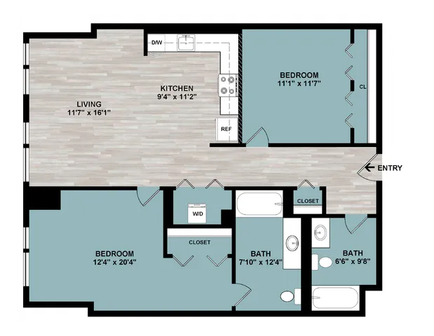 C1 | 2-Bedroom Floorplan