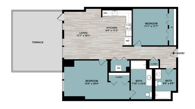C1.1 | 2-Bedroom Floorplan