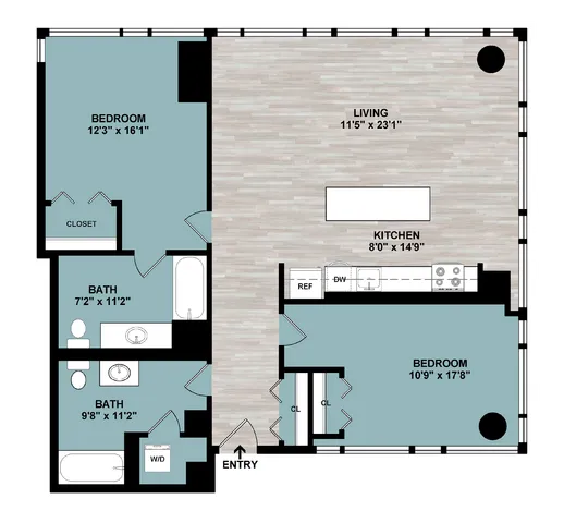 C5 | 2-Bedroom Floorplan