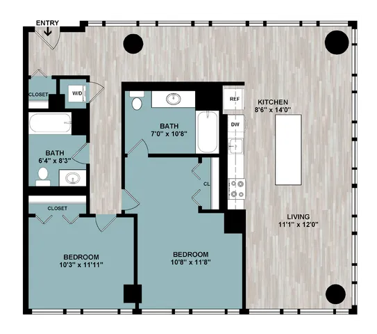 C7 | 2-Bedroom Floorplan