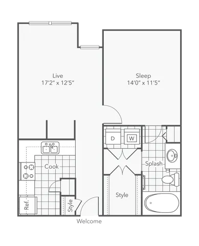 Calhoun | 1-Bedroom Floorplan