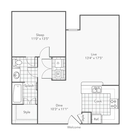 Isles | 1-Bedroom Floorplan