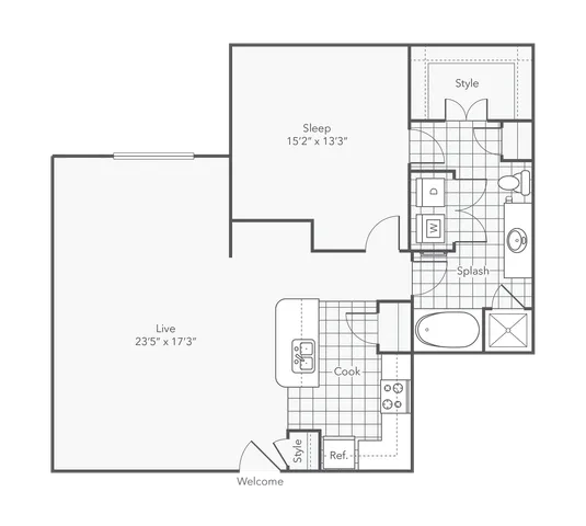 Mitchell | 1-Bedroom Floorplan