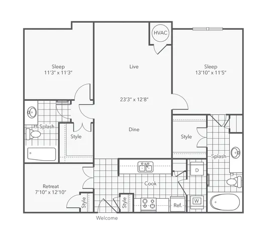 Nokomis | 2-Bedroom Floorplan
