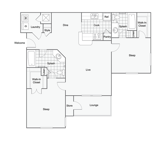 Burlington | 2-Bedroom Floorplan