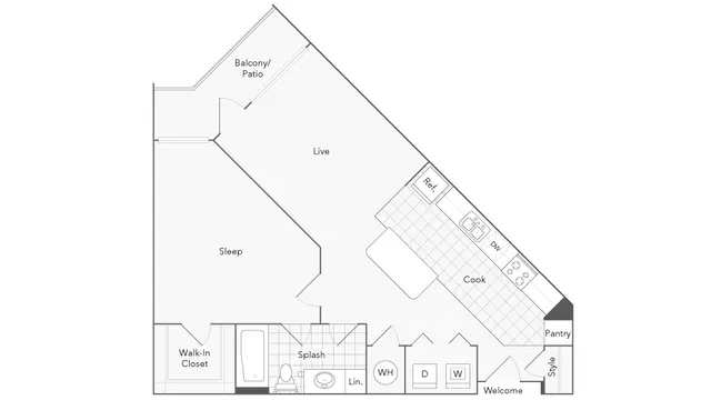 Brand New 1 Bed 1 Bath Washer Dryer